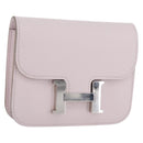 HERMES Constance Slim Wallet Leather Pink Silver Auth 172366SM-2