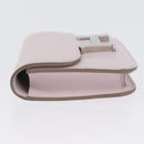 HERMES Constance Slim Wallet Leather Pink Silver Auth 172366SM-6
