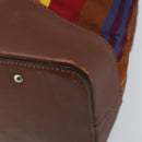 CELINE Shoulder Bag Canvas Multicolor Gold Auth 172371-15