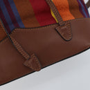 CELINE Shoulder Bag Canvas Multicolor Gold Auth 172371-10