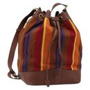 CELINE Shoulder Bag Canvas Multicolor Gold Auth 172371-1
