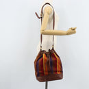 CELINE Shoulder Bag Canvas Multicolor Gold Auth 172371-23