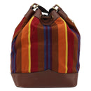 CELINE Shoulder Bag Canvas Multicolor Gold Auth 172371-2