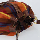 CELINE Shoulder Bag Canvas Multicolor Gold Auth 172371-6