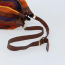 CELINE Shoulder Bag Canvas Multicolor Gold Auth 172371-7
