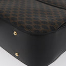 CELINE Circle Macadam Canvas Hand Bag PVC Leather Black Gold Auth 172374-17