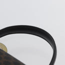 CELINE Circle Macadam Canvas Hand Bag PVC Leather Black Gold Auth 172374-14