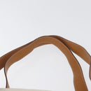 Salvatore Ferragamo Gancini Hand Bag PVC Canvas White Gold Auth 172375-8