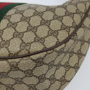 GUCCI Web Sherry Line GG Supreme Shoulder Bag PVC Beige Gold 010 378 Auth 172377-17