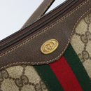 GUCCI Web Sherry Line GG Supreme Shoulder Bag PVC Beige Gold 010 378 Auth 172377-19