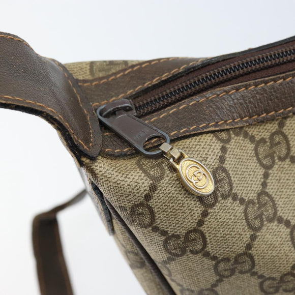 GUCCI Web Sherry Line GG Supreme Shoulder Bag PVC Beige Gold 010 378 Auth 172377