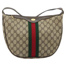 GUCCI Web Sherry Line GG Supreme Shoulder Bag PVC Beige Gold 010 378 Auth 172377-13