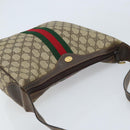 GUCCI Web Sherry Line GG Supreme Shoulder Bag PVC Beige Gold 010 378 Auth 172377-6