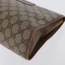 GUCCI GG Supreme Web Sherry Line Clutch Bag PVC Beige Gold 89 01 031 Auth 172384-16