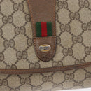GUCCI GG Supreme Web Sherry Line Clutch Bag PVC Beige Gold 89 01 031 Auth 172384-17