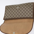 GUCCI GG Supreme Web Sherry Line Clutch Bag PVC Beige Gold 89 01 031 Auth 172384-8