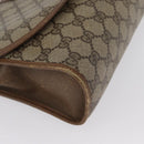 GUCCI GG Supreme Web Sherry Line Clutch Bag PVC Beige Gold 89 01 031 Auth 172384-7