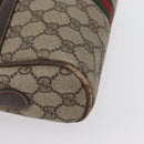 GUCCI GG Supreme Web Sherry Line Schoudertas PVC Beige Goud 010 378 Auth 172385-9
