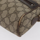GUCCI GG Supreme Web Sherry Line Schoudertas PVC Beige Goud 010 378 Auth 172385-15