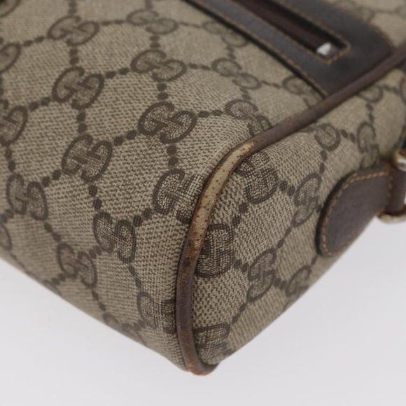 GUCCI GG Supreme Web Sherry Line Schoudertas PVC Beige Goud 010 378 Auth 172385
