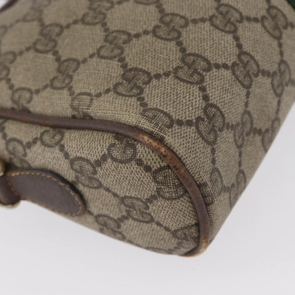 GUCCI GG Supreme Web Sherry Line Schoudertas PVC Beige Goud 010 378 Auth 172385