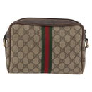 GUCCI GG Supreme Web Sherry Line Schoudertas PVC Beige Goud 010 378 Auth 172385-2