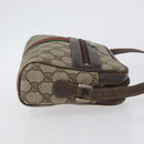 GUCCI GG Supreme Web Sherry Line Schoudertas PVC Beige Goud 010 378 Auth 172385-3