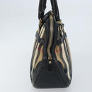 BURBERRY Nova Check Hand Bag Canvas Beige Gold Auth 172387-4