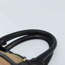 BURBERRY Nova Check Hand Bag Canvas Beige Gold Auth 172387-14