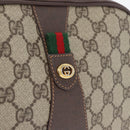 GUCCI GG Supreme Web Sherry Line Bag PVC Beige Gold 156 01 034 Auth 172389-9