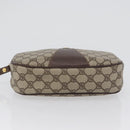 GUCCI GG Supreme Web Sherry Line Bag PVC Beige Gold 156 01 034 Auth 172389-5