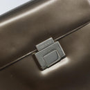 GUCCI Hand Bag Patent leather 2way Bronze Gold Auth 172396-20