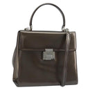 GUCCI Hand Bag Patent leather 2way Bronze Gold Auth 172396-1