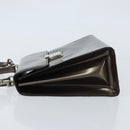 GUCCI Hand Bag Patent leather 2way Bronze Gold Auth 172396-4