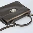 GUCCI Hand Bag Patent leather 2way Bronze Gold Auth 172396-6