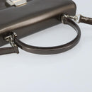 GUCCI Hand Bag Patent leather 2way Bronze Gold Auth 172396-7