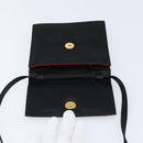 CELINE Circle Shoulder Bag Satin Black Gold Auth 172397V-10