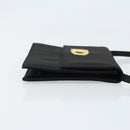 CELINE Circle Shoulder Bag Satin Black Gold Auth 172397V-3