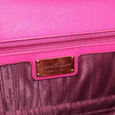 Salvatore Ferragamo Vala Chain Shoulder Bag Leather Pink Gold Auth 172403-16