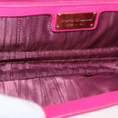Salvatore Ferragamo Vala Chain Shoulder Bag Leather Pink Gold Auth 172403-17