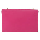 Salvatore Ferragamo Vala Chain Shoulder Bag Leather Pink Gold Auth 172403-3