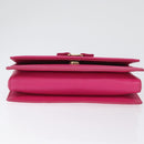 Salvatore Ferragamo Vala Chain Shoulder Bag Leather Pink Gold Auth 172403-9