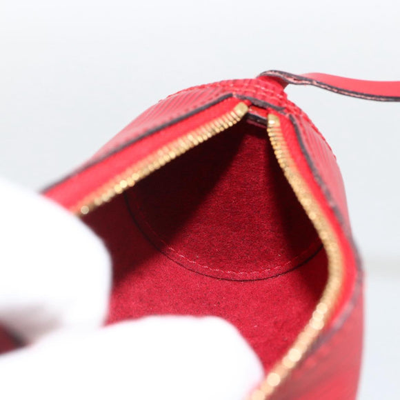 LOUIS VUITTON Epi Soufflot Pouch Accessory Pouch Red LV Auth 172405