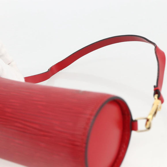 LOUIS VUITTON Epi Soufflot Pouch Accessory Pouch Red LV Auth 172405