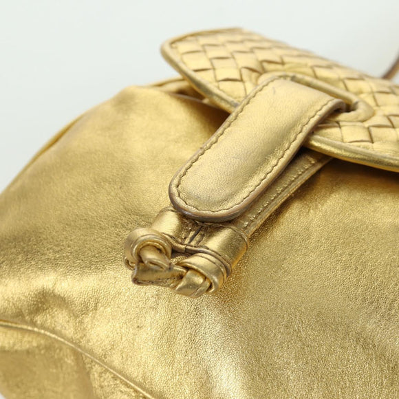 BOTTEGA VENETA Backpack Leather Gold Auth 172406V