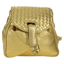 BOTTEGA VENETA Backpack Leather Gold Auth 172406V-13