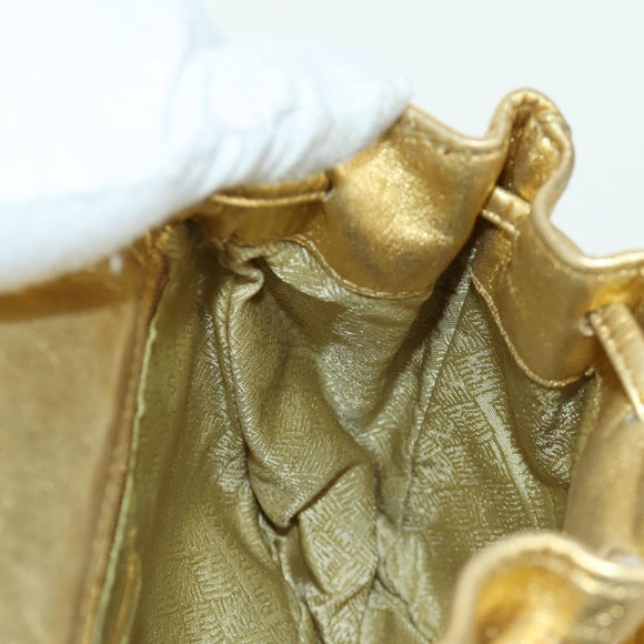 BOTTEGA VENETA Rugzak Leer Goud Auth 172406V