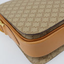CELINE Macadam Canvas Horse Carriage Shoulder Bag PVC Beige Gold Auth 172407-17