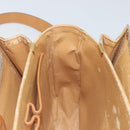 CELINE Macadam Canvas Horse Carriage Shoulder Bag PVC Beige Gold Auth 172407-20