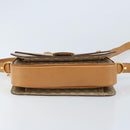 CELINE Macadam Canvas Horse Carriage Shoulder Bag PVC Beige Gold Auth 172407-5